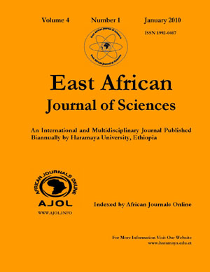 								View Vol. 4 No. 1 (2010): East African Journal of Sciences
							