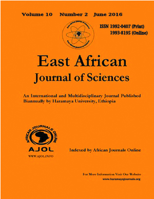 								View Vol. 10 No. 2 (2016): East African Journal of Sciences Vol (10)  No (2)
							