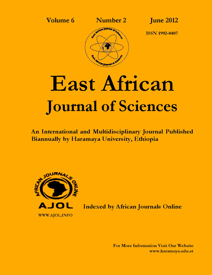 								View Vol. 6 No. 2 (2012): East African Journal of Sciences
							
